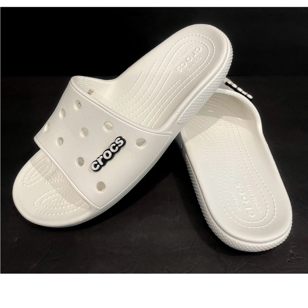 CROCS White Slide Sandals